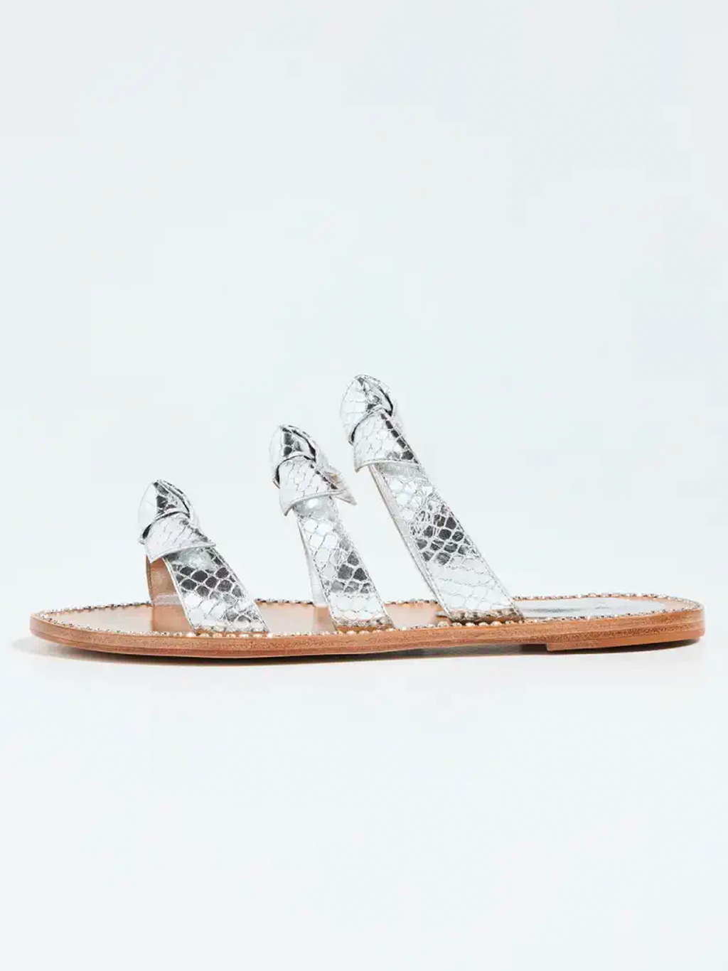 Lolita Flat Crystals Sandal in Silver