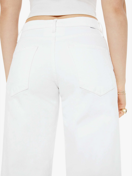 デニム・ジーパン MOTHER White Stretch Denim The Spinner Wide-Leg Jeans The Spinner Zip Sneak Totally Innocent – Amy Atelier