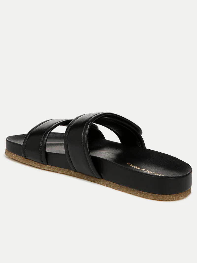 Percey Leather Slide Sandal in Black
