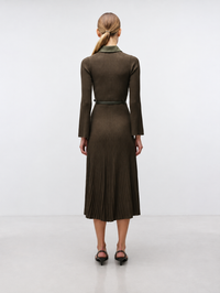 Ismelle Collared Midi Dress in Dark Olive