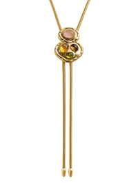 The Blythe Bolo with Rose Quartz, Citrine, Smokey Topaz, and Peridot in Gold
