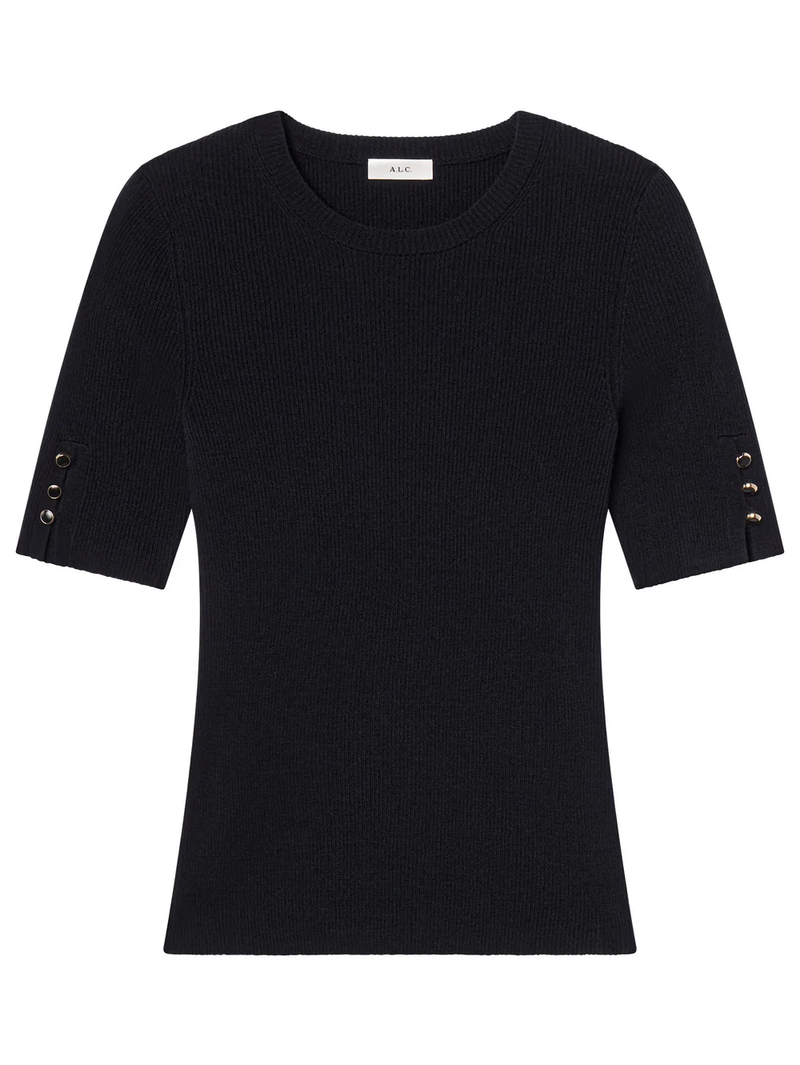Josie Knit Merino Top in Navy
