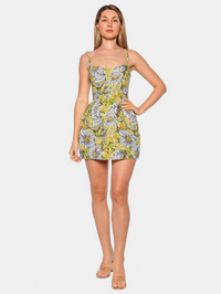 Valentina Paillette Cora Yellow Mini Dress