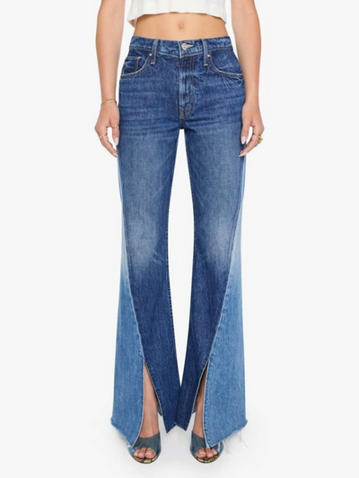 Bookie Slit Twist Heel Fray Jean in Double Take