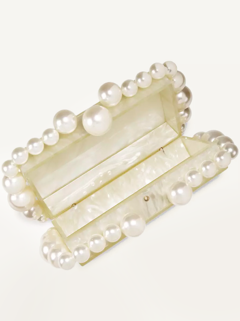 Eos Clutch in Ivory Pearl