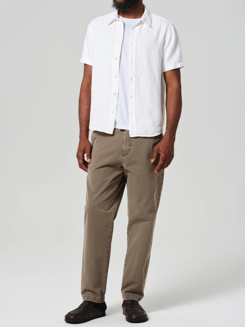 Cairo Short Sleeve Linen Shirt in White
