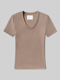 Maude U Neck Tee in Cocoa