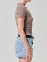 Maude U Neck Tee in Cocoa