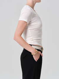 Maude U Neck Tee in Pashmina