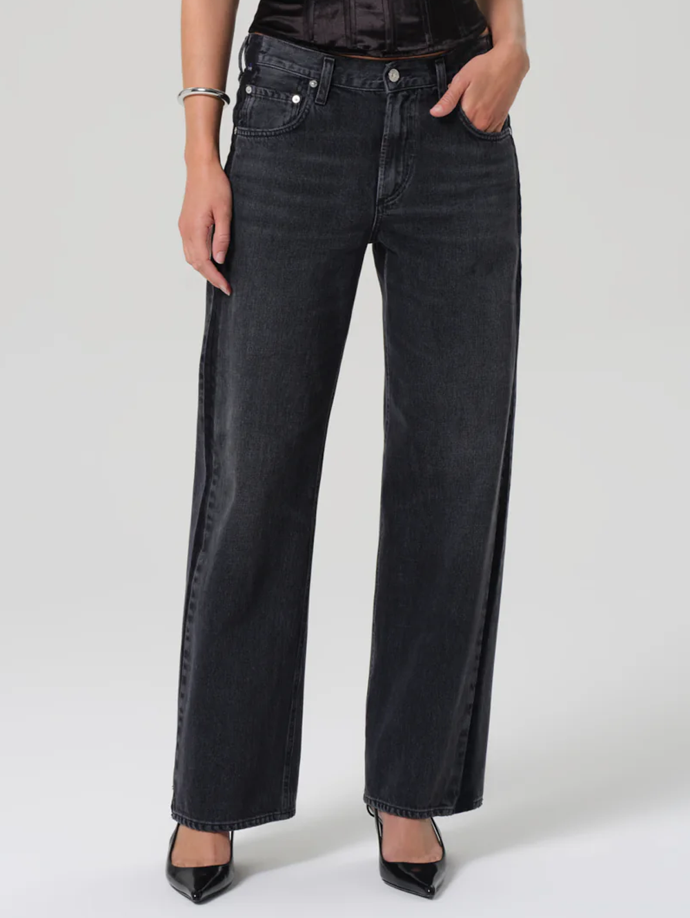 Lindz Easy Straight Tuxedo Stripe in Kuro