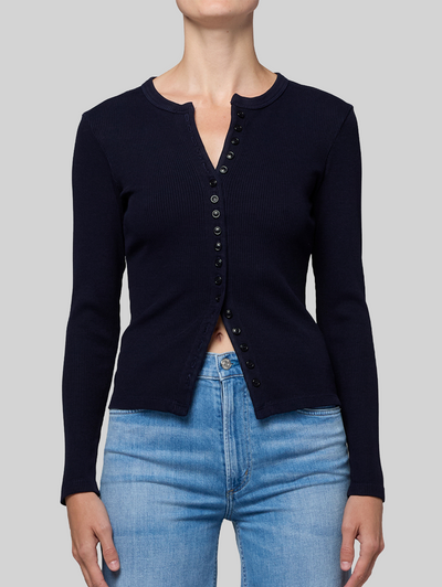 Kari Long Cardigan in Navy