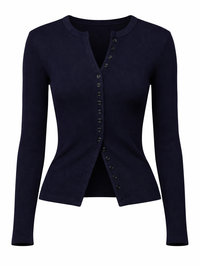 Kari Long Cardigan in Navy