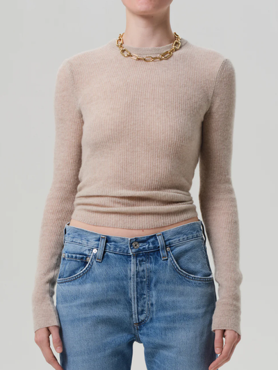 Alessia Crewneck Sweater in Oatmeal