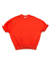 Short Sleeve Oversized Sweatshirt in L'orange