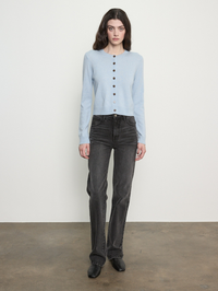 Cashmere Shrunken Cardigan in Pale Blue