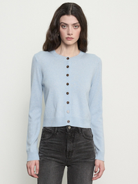 Cashmere Shrunken Cardigan in Pale Blue