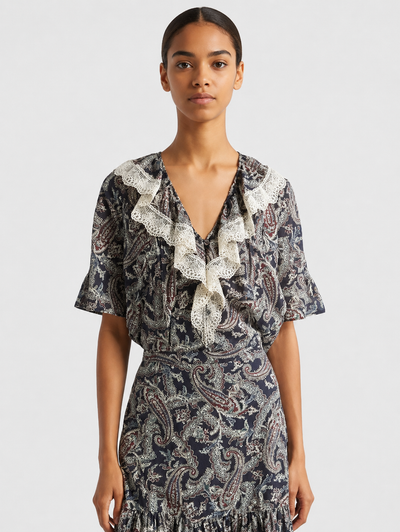 Pamelis Top in Navy Multi