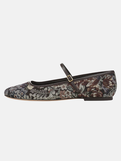 Ellie Buckle Flat in Espresso Multi
