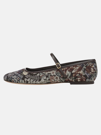 Ellie Buckle Flat in Espresso Multi