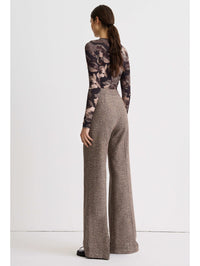 High Rise Wide Leg Pant in Biscotti Tweed