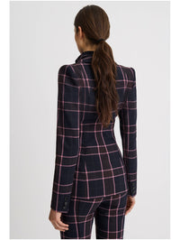 Hourglass Blazer in Fig Plaid