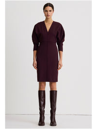 V-Neck Dolman Dress in Plum