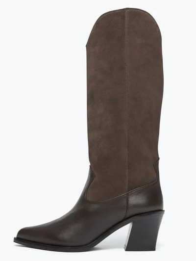 Nancie Boot in Sable Suede Combo