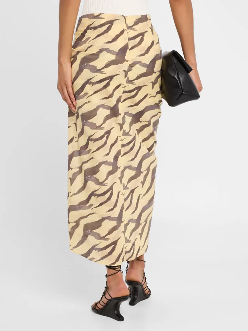 Dacca Tiger Print Draped Skirt