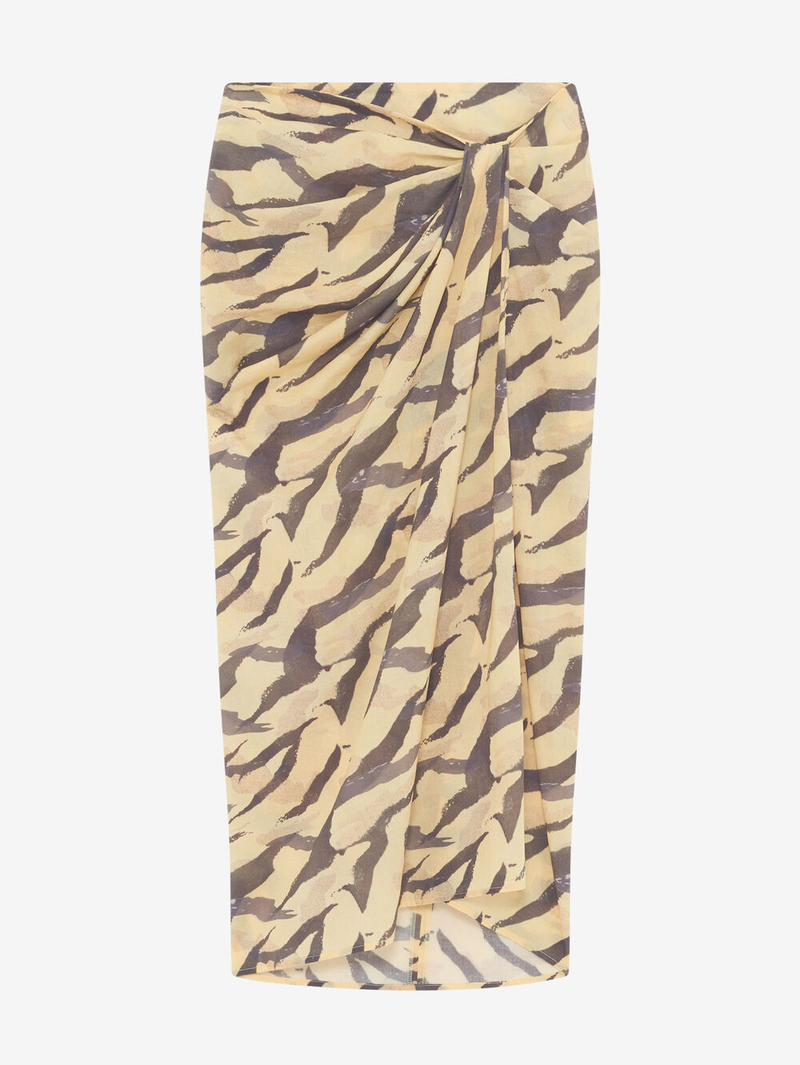 Dacca Tiger Print Draped Skirt