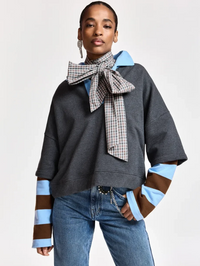 Kantelou Polo Sweatshirt in Steel Pulse