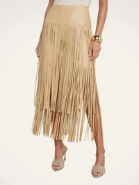 Karolina Fringe Skirt in Croissant
