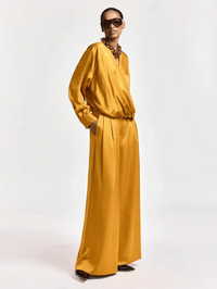 Katerina Wide Leg Pants in Caramel Drip