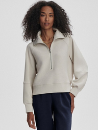 Milano Half Zip Sweat 2.0 in Mirage Grey/snow White