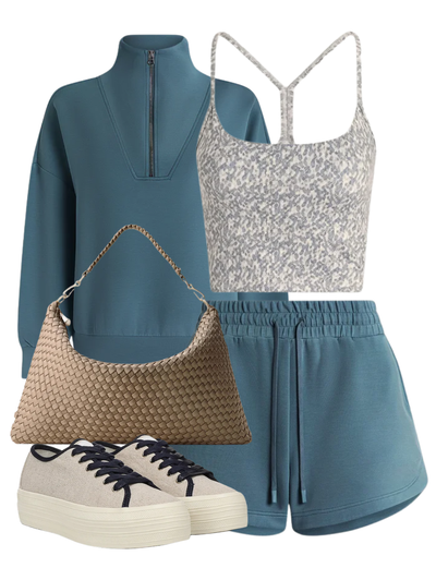 Coulter High Rise Short 3.5 in Mallard Blue — Shop The Look | AMY Atelier
