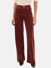 Le Slim Palazzo Corduroy in Wine