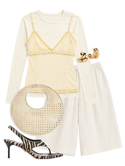 Issa Relaxed Drawstring Culotte in Gardenia — Shop The Look | AMY Atelier