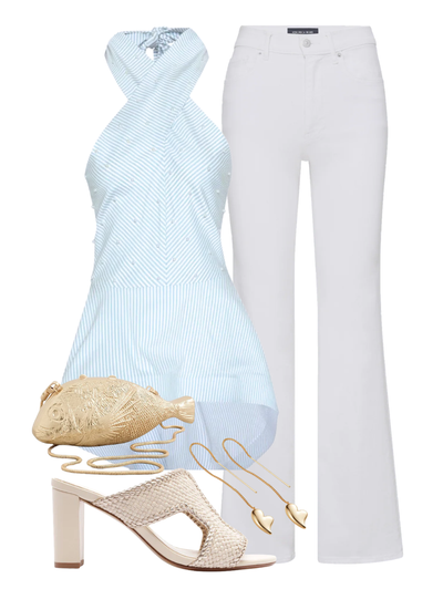 Echo Halter Top in Etherlight Blue Pearl — Shop The Look | AMY Atelier