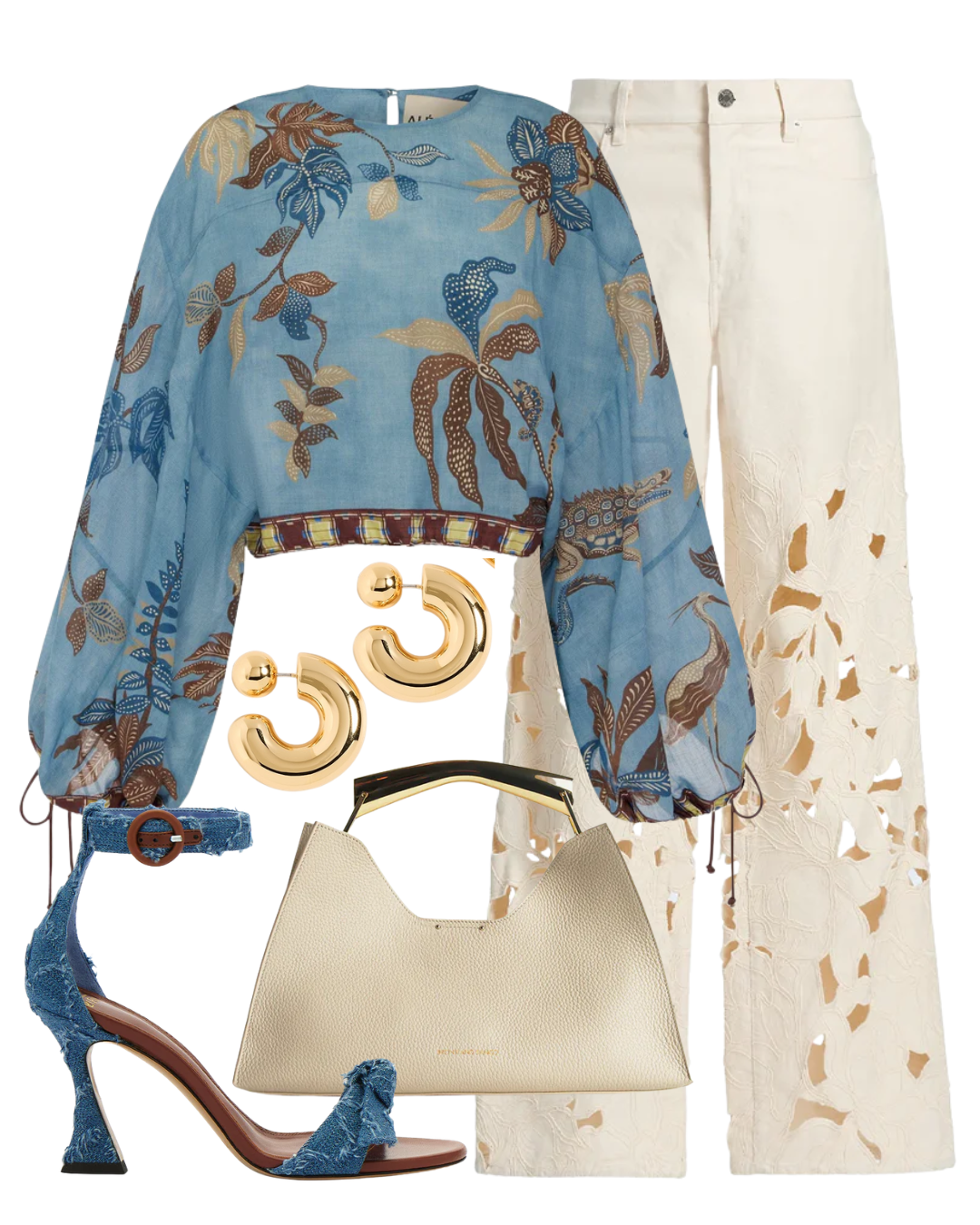 STL Betty Floral Cut Out Straight-Leg Jeans