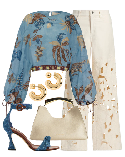 Betty Floral Cut Out Straight-Leg Jeans — Shop The Look | AMY Atelier