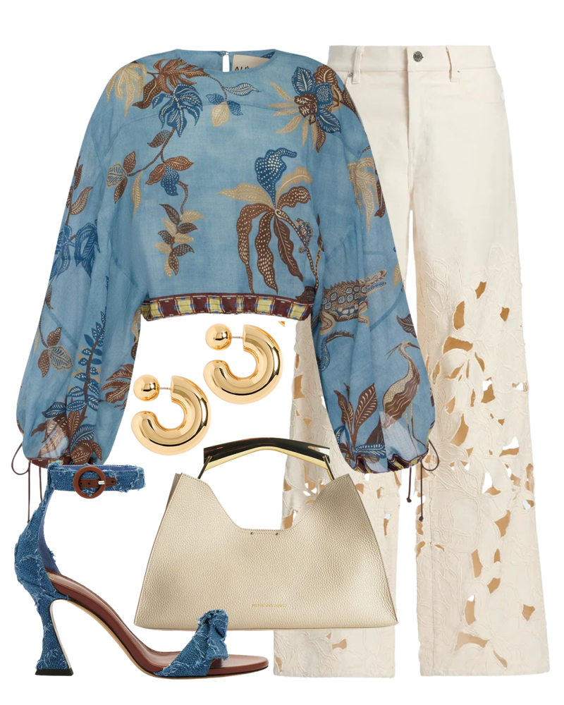 STL Betty Floral Cut Out Straight-Leg Jeans