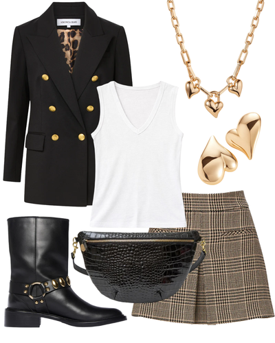 Pavaline Houndstooth Mini Skirt — Shop The Look | AMY Atelier