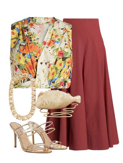 Brooklyn Top in Butter/Poppy Multi — Shop The Look | AMY Atelier