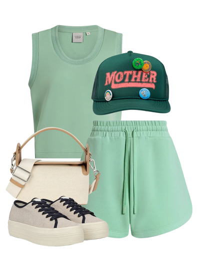 Cambrie Scoopneck Tank in Sage Mint — Shop The Look | AMY Atelier