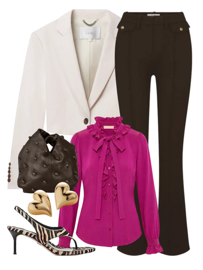Catroux Long Sleeve Silk Blouse in Orchid — Shop The Look | AMY Atelier