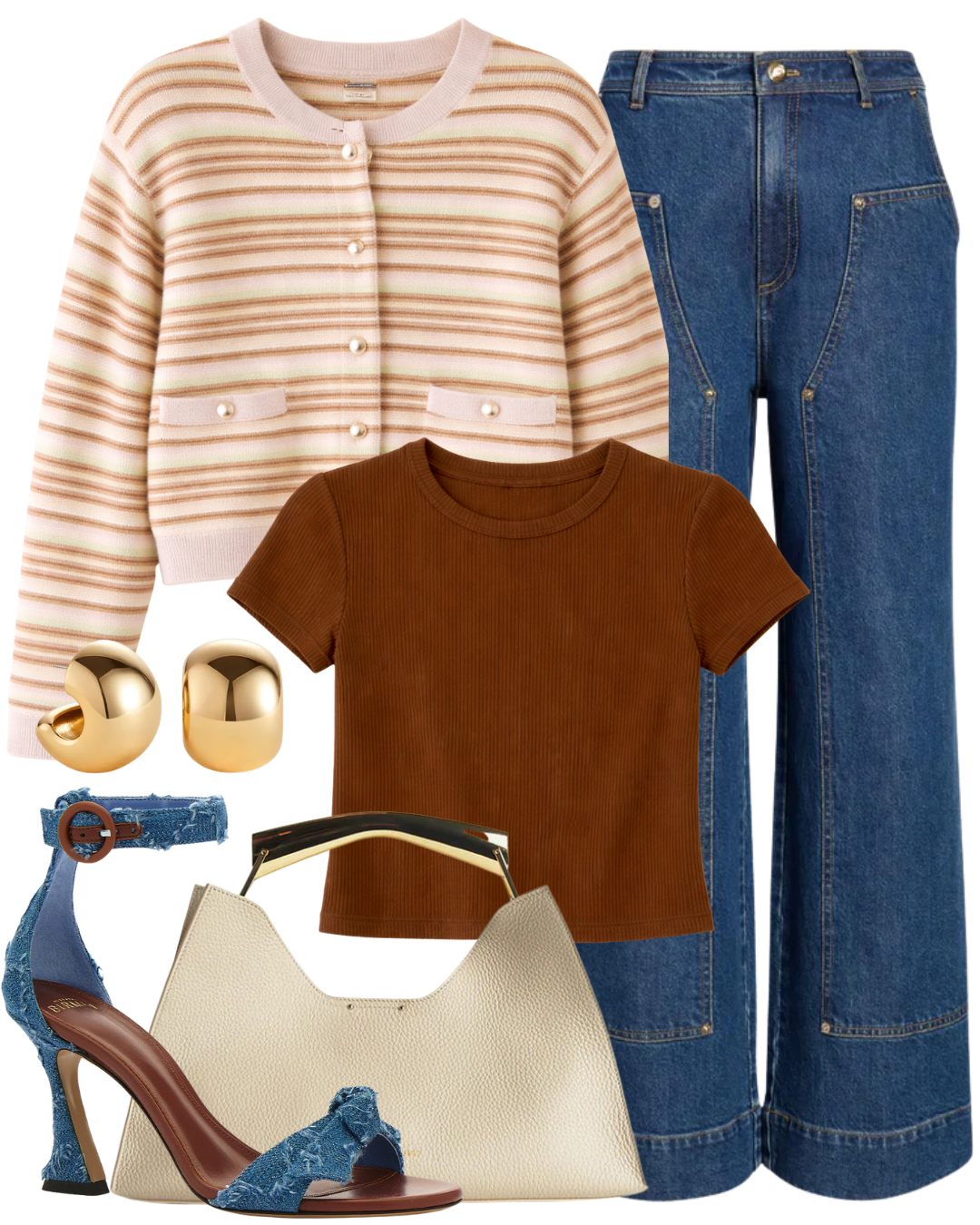 STL Yael Cropped Crewneck Baby Tee in Tobacco