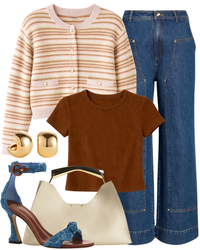 STL Yael Cropped Crewneck Baby Tee in Tobacco