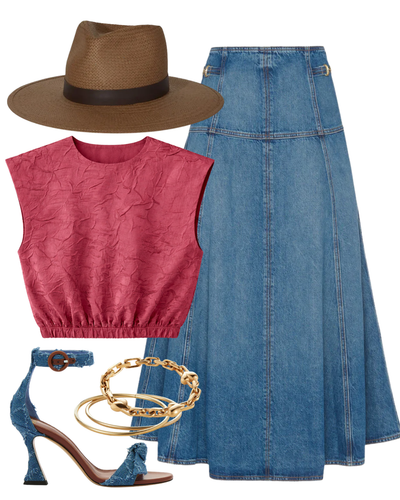 Clarita Buckle Denim 85 — Shop The Look | AMY Atelier