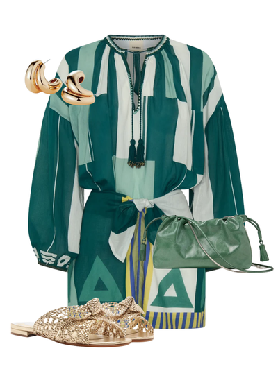 Elder Dress in Green Sarong Voile — Shop The Look | AMY Atelier