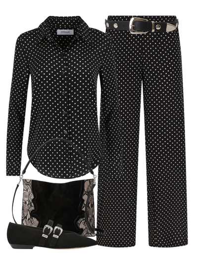 Fitted Button Up in Black Polka Dot — Shop The Look | AMY Atelier