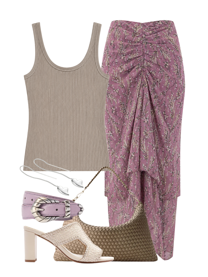STL Ines Ribbed Tank in Cobblestone